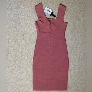 T by Alexander Wang Dusty Rose/Fig Midi Dress